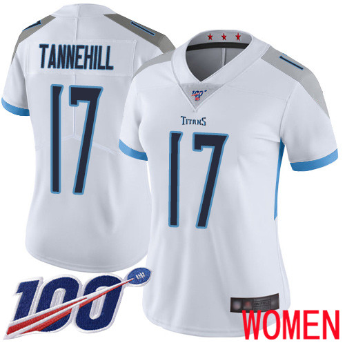Tennessee Titans Limited White Women Ryan Tannehill Road Jersey NFL Football #17 100th Season Vapor Untouchable->tennessee titans->NFL Jersey